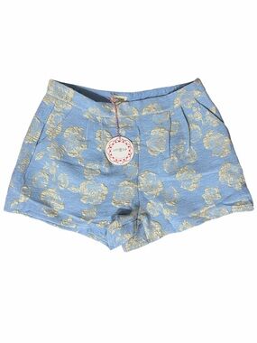 UMGEE Blue Metallic Floral Brocade Women’s Shorts
